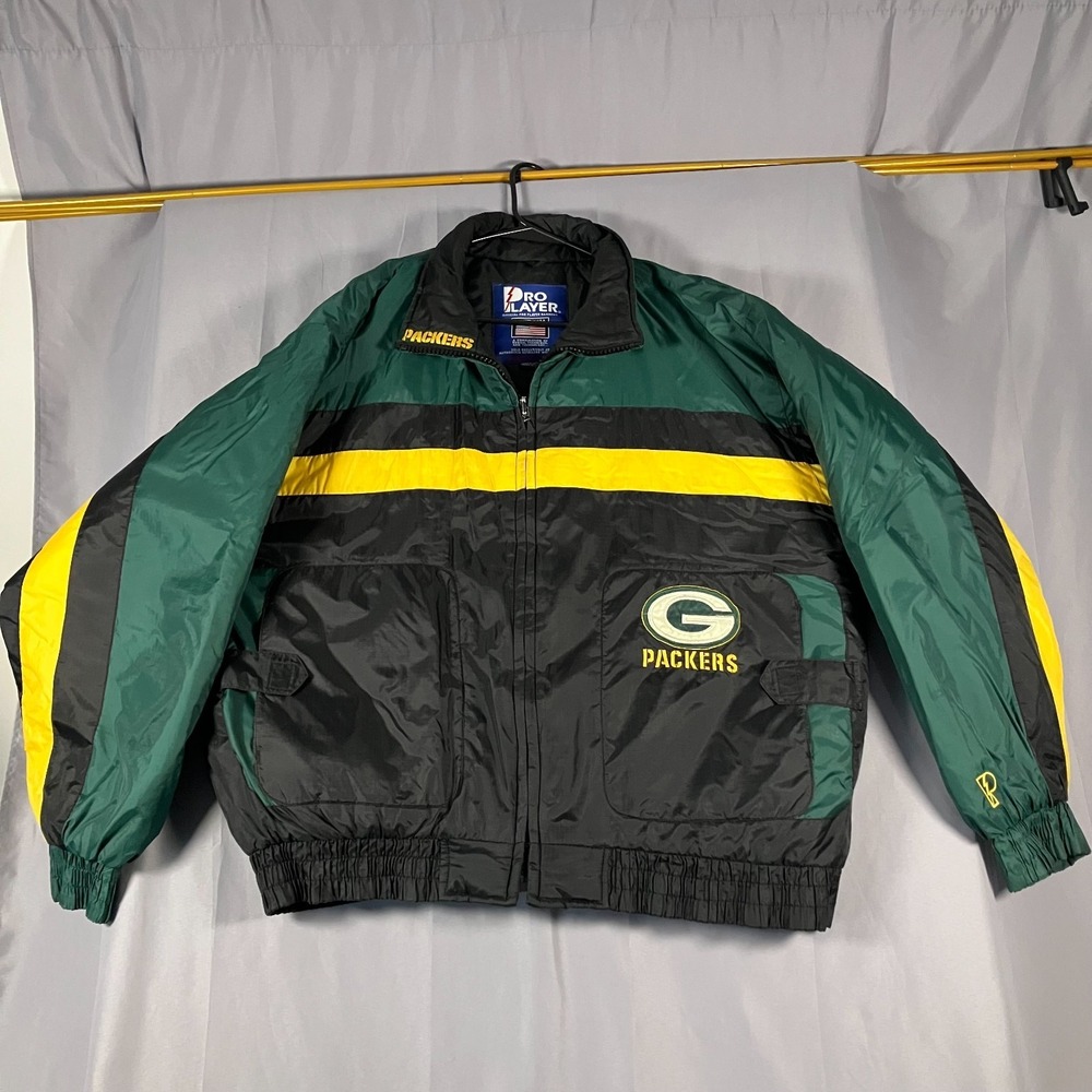 Pro Player Men's Extra Large Green Bay Packers Puffer Jacket NFL‎ Vintage